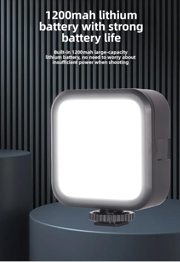 RGB LED Video Light, Portable Photography Fill Lighting with 3 Cold Shoe Mounts, 2000mAh Rechargeable Pocket Vlog Light 2500K-9000K for DSLR Camera, Gopro, Sony, Nikon, YouTube TikTok