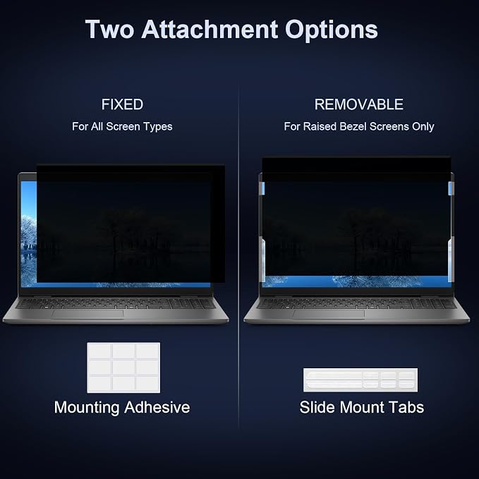13.3 Inch 16:9 Laptop Privacy Screen Filter, Computer Monitor Privacy Shield, Anti Scratch Anti Spy Anti Glare Blue Light Screen Protector