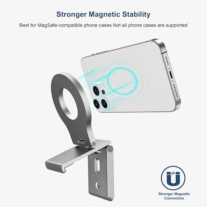 Itramax Continuity Camera Mount for Desktop Monitor,Magnetic Phone Holder for Webcam Compatible with iPhone 17 16 15 13 14 12,MagSafe,iOS 16 iMac & MacBook macOS 13 Ventura,Studio Display,TV,Silver