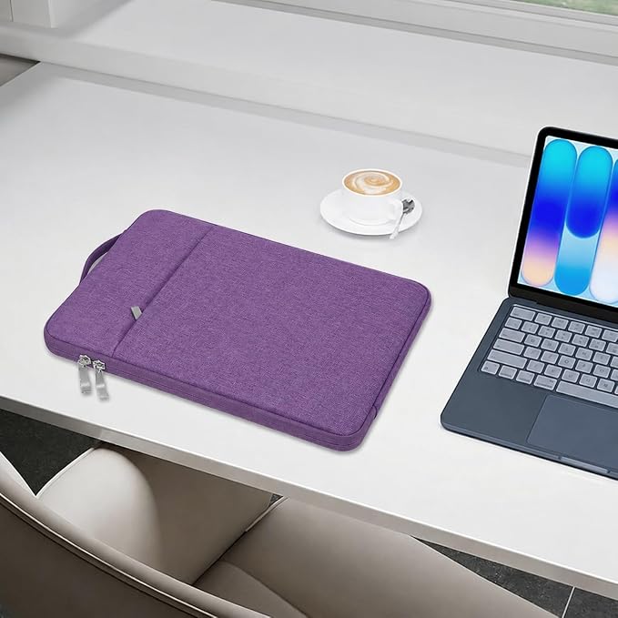 13 Inch Laptop Sleeve Case for MacBook Neo 13'' with A18 Pro Chip Released in 2026 (Model:A3404) Protective with Adjustable Handle Carrying Canvas Bag Accessories for Students Home Office (Purple)