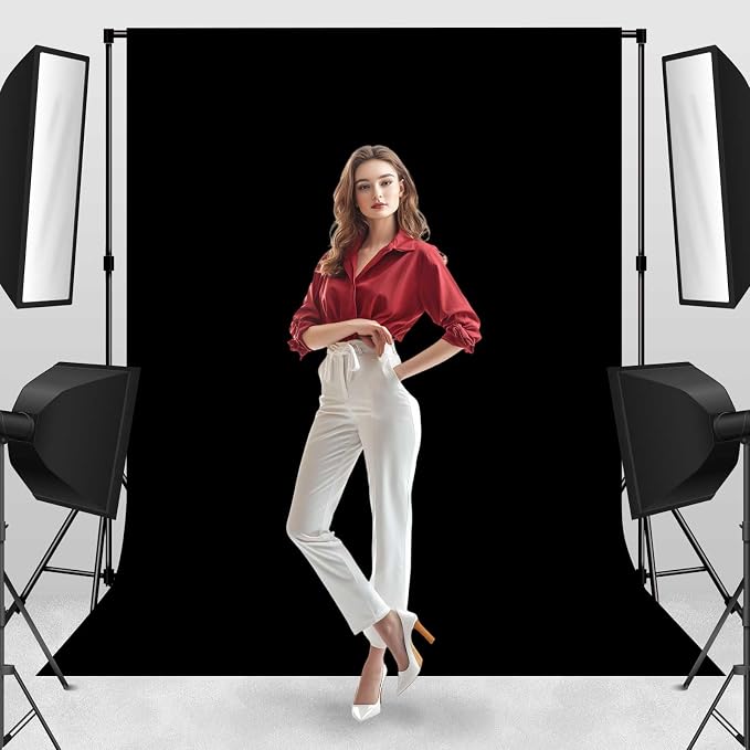 Photo Backdrop Black Background Cloth Professional Photography 6x9ft Seamless Design Eliminates Wrinkle Portrait Photography Wedding Dark Theme Decorations