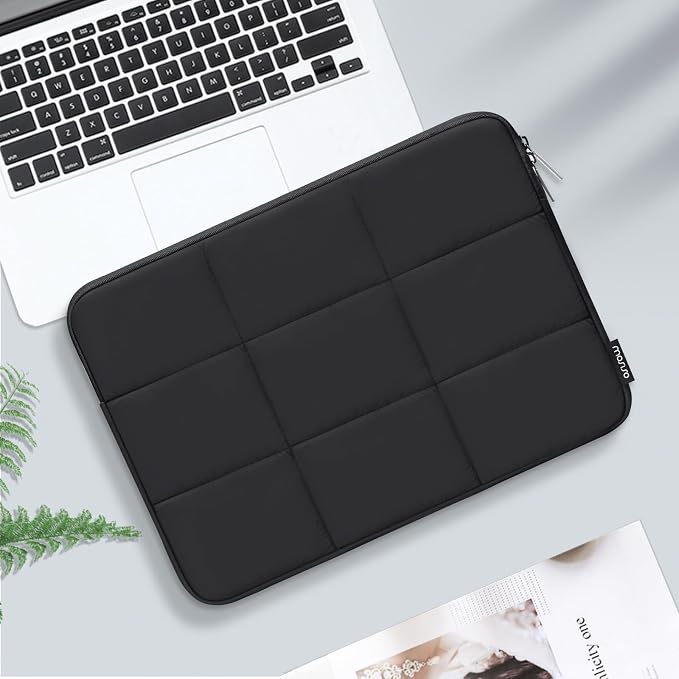 MOSISO Laptop Case 16 inch, 15-15.6 inch Puffy Laptop Sleeve Compatible with MacBook Pro 16 M4 M3 M2 M1,HP Acer Dell Lenovo ASUS Notebook, Rectangle Quilted Puffer Computer Bag for Women, Black