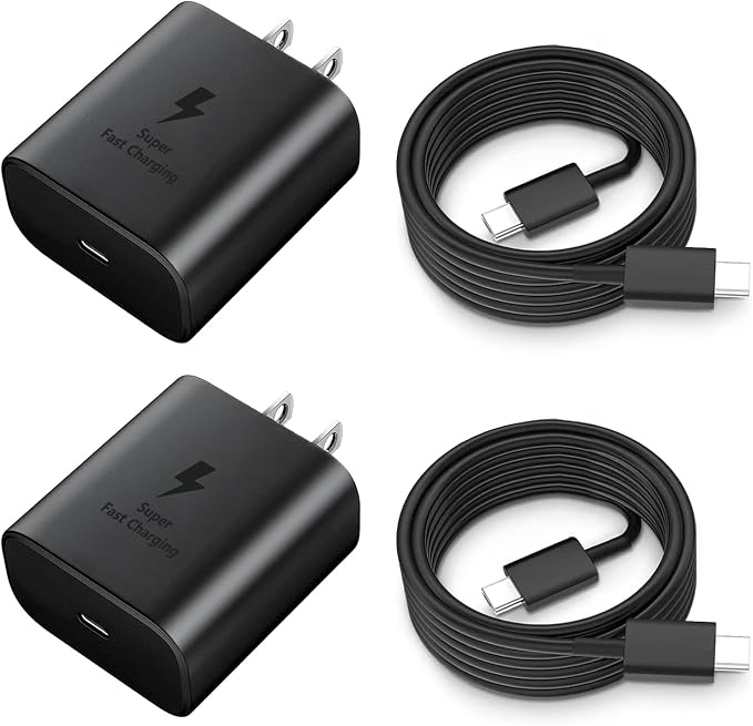 45W USB-C Charger, Super Fast Charger Type C for Sam Sung Galaxy S24 Ultra/S24/S24+/S23 Ultra/S22+/S22 Ultra/S23/S23+/S22 with 5.9FT Cable 2 Pack Chargers