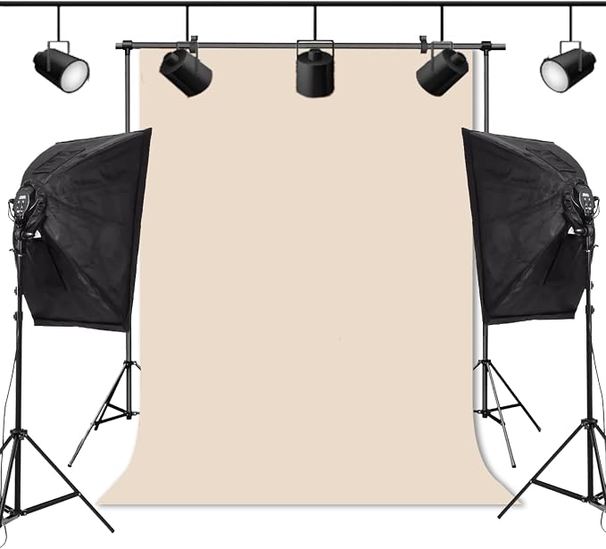 Beige Backdrop Background for Photography Photo Booth Backdrop for Photoshoot Background Screen Video Recording Parties Curtain 10x20FT