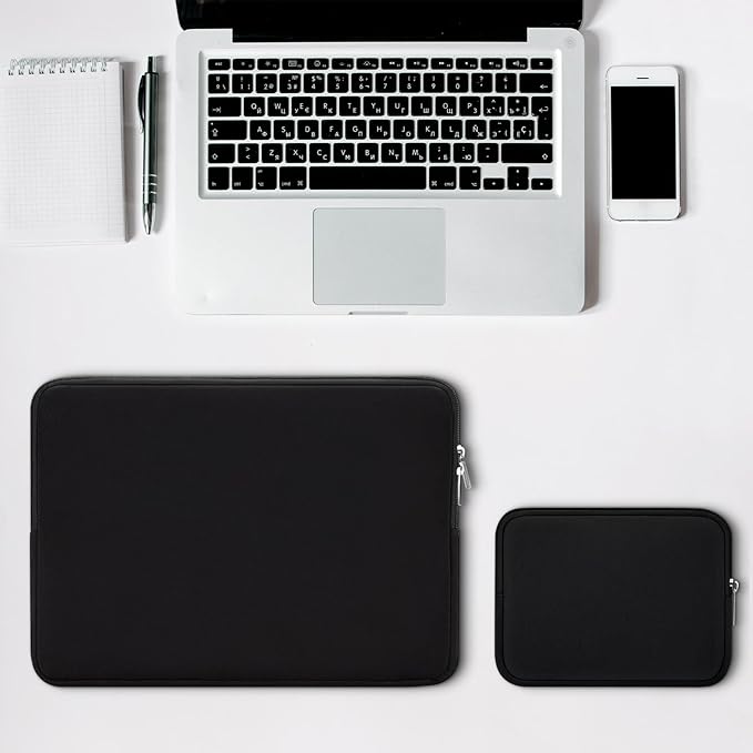 RAINYEAR 16 Inch Laptop Sleeve Protective Soft Case Bag with Accessories Pouch, Specially Compatible with 16" MacBook Pro M1 M2 M3 M4 M5 Pro/Max A3403 A3186 A3428 A3429 (Black)