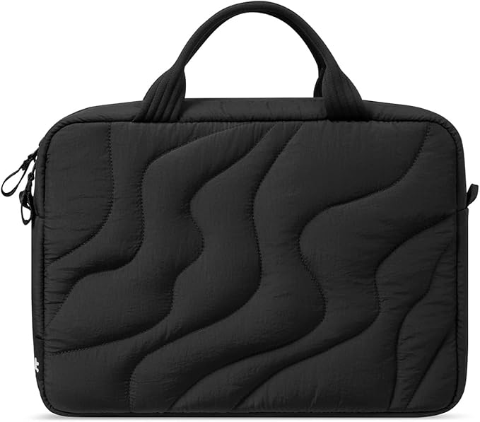 tomtoc 13-14 Inch Protective Puffy Laptop Carrying Bag for Women, Lightweight Laptop Briefcase Fits 13-inch Macbook Air M5 2026 & Neo A18, 14" MacBook Pro, Work Bag Case Handbag with Organized Storage