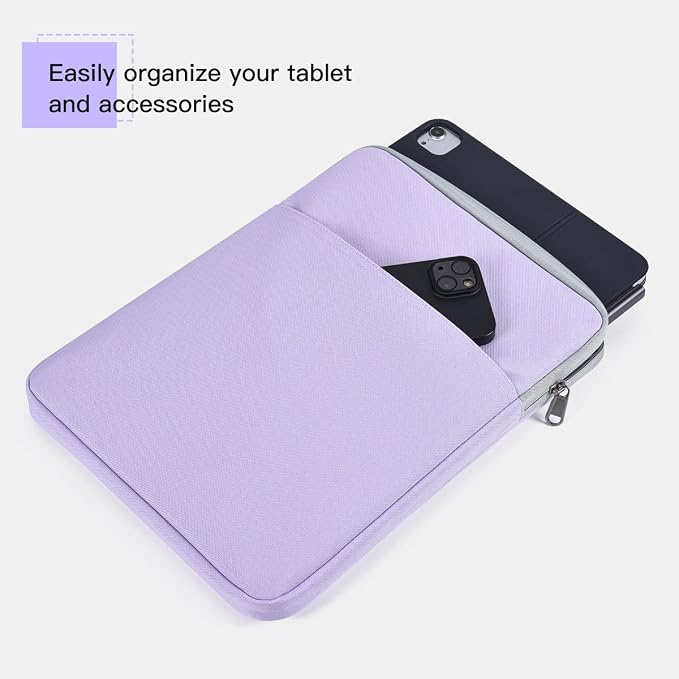 11 Inch iPad Pro Sleeve for iPad Pro M5 M4 & Air M4 M3 M2, iPad A16, Galaxy Tab A9+/ A9+ Plus, Air 5/4/3 Case Bag, Purple