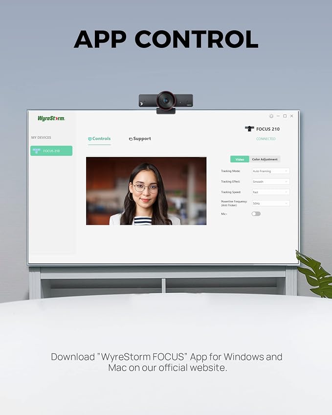 WYRESTORM 4K AI Tracking Conference Webcam, Auto Framing & Presenter Tracking, 120° Wide Angle, Dual Noise Cancelling Mics, Privacy Cover, USB Plug & Play, Zoom Certified for Teams Meeting Rooms