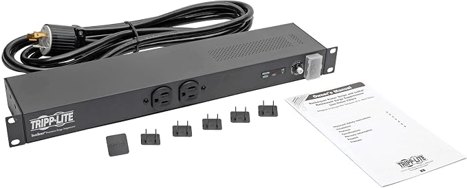 Tripp Lite 12-Outlet Rackmount PDU Isobar Surge Protector Power Strip, 20A, 3840 Joules, 15ft Cord with 5-20P Plug, 1U Rack-Mount, Lifetime Manufacturer's Warranty & $25,000 Insurance (IBAR12-20ULTRA)