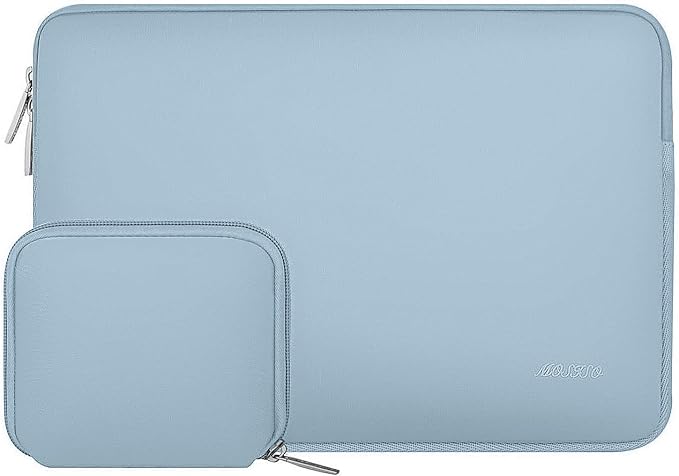 MOSISO Laptop Case 13.3 inch, 13-13.3 inch Laptop Sleeve Bag Compatible with MacBook Air/Pro 13/Pro 14 M5 M4 M3 M2 M1, HP Dell ASUS Lenovo, Neoprene Computer Sleeve Bag with Small Case, Airy Blue