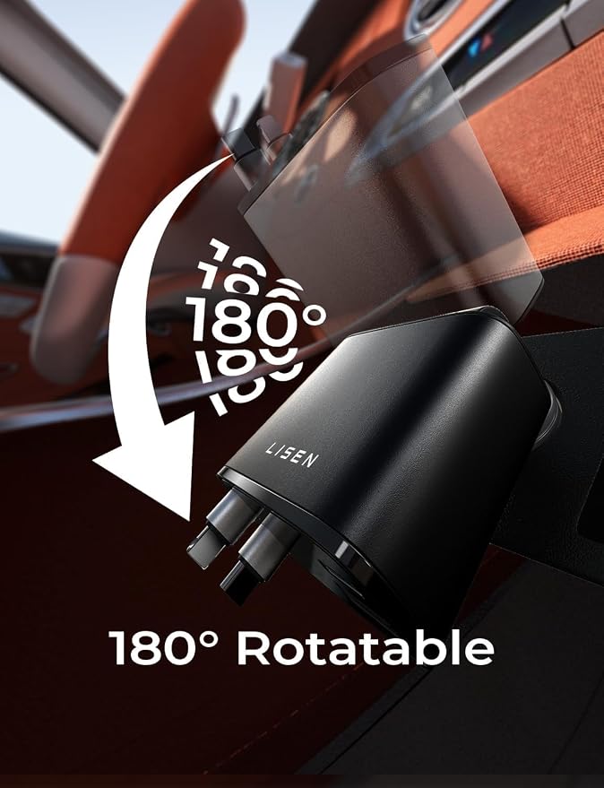 LISEN Retractable Car Charger 4 in 1 for Cars, 69W Retractable USB C Car Charger with 31.5in Cable, Fast Charging for iPhone 17 16 15 14 13 12 Pro Max Plus, Compact Cars Accessories for Daily Driving