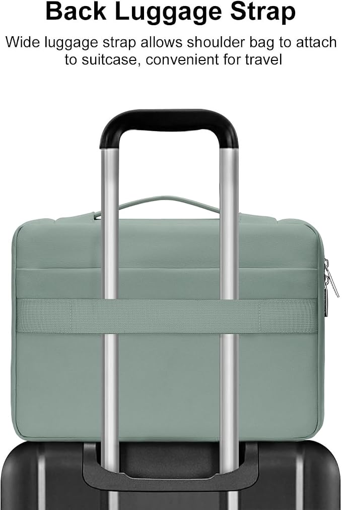 MOSISO 360 Protective Laptop Case 13 inch, Laptop Sleeve Compatible with MacBook Air 13 inch M5 M4 M3 M2 M1 2026-2018 / Neo/Pro 13 M2 M1, Side Open Bag with 2 Raised&1 Flapover Pockets,Antique Green