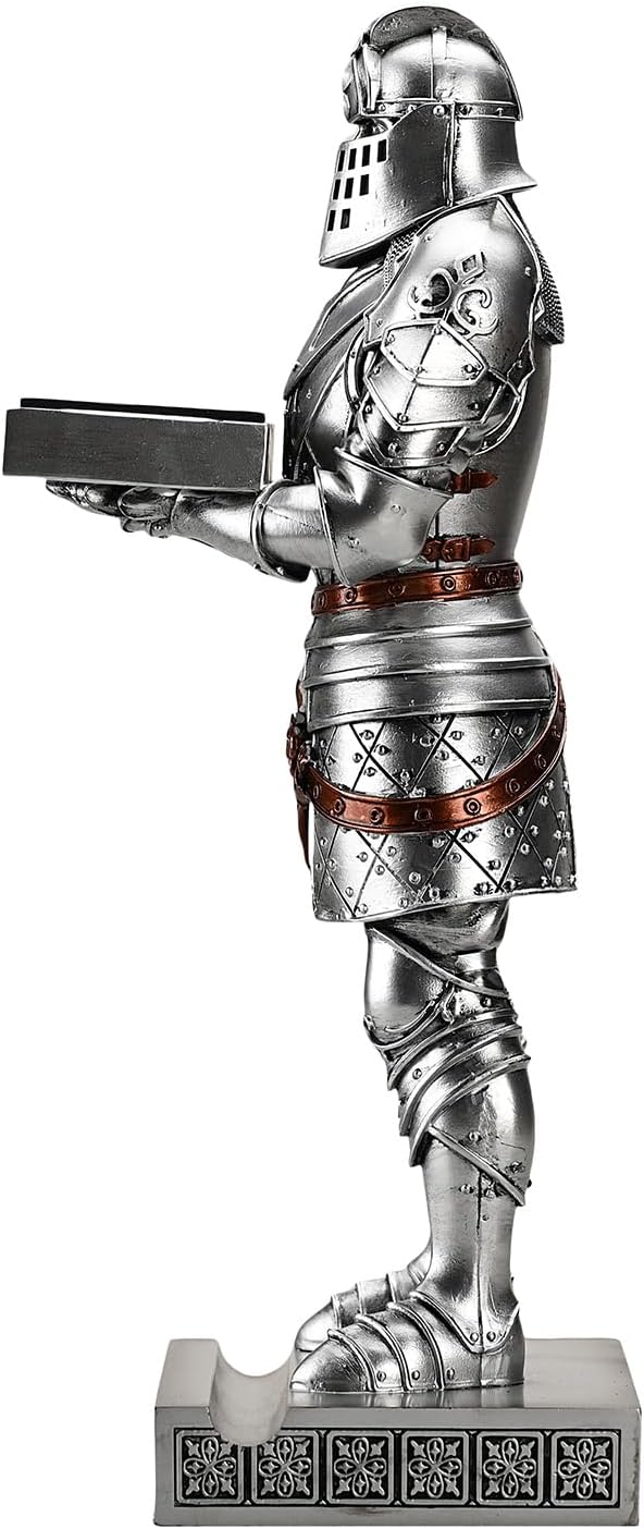King's Guard Headphone Stand Watch Display Stand Jewelry Bracelet Necklace Holder Trays Towers Warrior Knight Mobile Phone Stand for Office & Home 12.20 Inch (Silver)