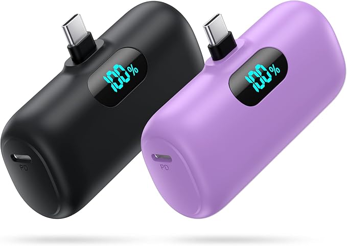 [2 Pack]Portable Charger Power Bank for iPhone 17/16/15,Mini USB C Portable Power Bank 5000mAh Fast Charging Battery Pack Travel Essentials for iPhone 15/16/17 Plus/17 Pro/17 Pro Max,Samsung Android