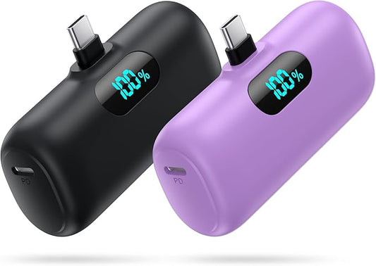 [2 Pack]Portable Charger Power Bank for iPhone 17/16/15,Mini USB C Portable Power Bank 5000mAh Fast Charging Battery Pack Travel Essentials for iPhone 15/16/17 Plus/17 Pro/17 Pro Max,Samsung Android