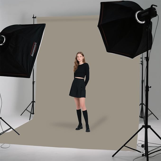 Grey Photo Backdrop for Photoshoot Photography Background Studio Backdrop Streaming Video Shooting 5x7FT