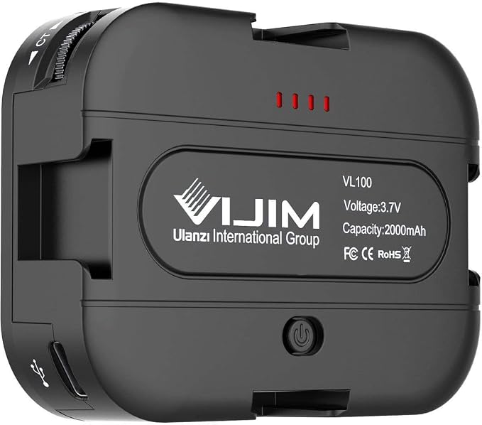 VIJIM VL100C Bi-Color LED Video Light on Camera,Mini Rechargeable 2000mAh LED Camera Lights,CRI95+ Dimmable 2500-6500K Ultra Bright Photo and Video Lighting,LED Fill Lamp