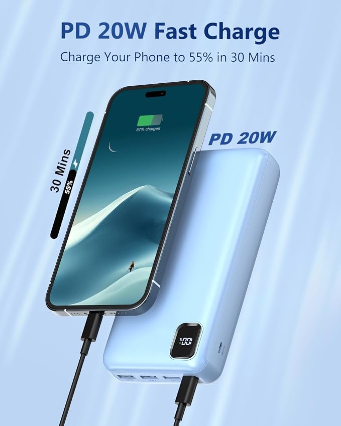 Portable Charger 50000mAh Power Bank, PD 30W Fast Charging External Battery Pack,High Capacity External Battery Pack for Camping, Portable Phone Charger for iPhone Samsung Android