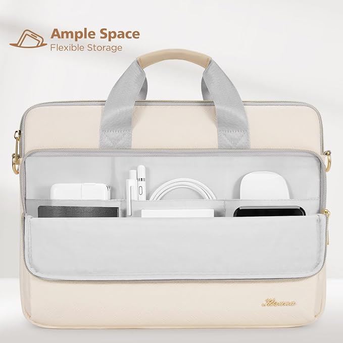 KIZUNA Laptop Sleeve Case 15.6 Inch Computer Shoulder Bag for for MacBook Air 15 M2/MacBook Pro M1 M2 Max/16 Lenovo Legion Slim 5i Gen 8/16" IdeaPad Slim 5/Gaming 3i/HP Envy x360 15/Dell XPS 15,Beige