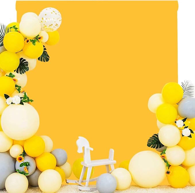 Yellow Photo Backdrop for Photoshoot Yellow Background for Photography Photo Backdrop Curtain for Party 5 x 7 FT