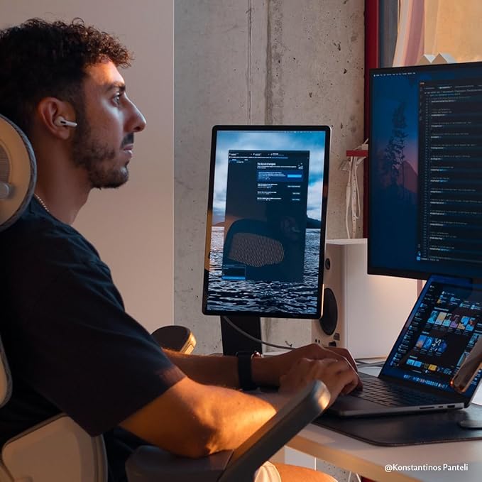 SOTSU FlipAction Pro 16" Gen 2 | 2.5K Portable Monitor | 2560 x 1600 (WQXGA) | 120 Hz | 100% DCI-P3 | 400 Nits | Pivot Rotate | Full Metal CNC | Perfect Match for Mac and Windows (Universe Black)