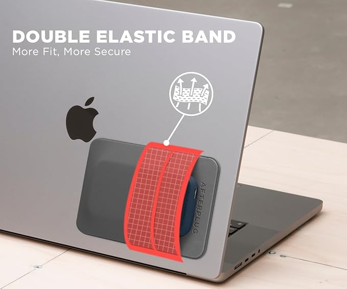 2-Pocket Adhesive Hard Drive Holder for Laptop, Stick-On Pocket Pouch for External Portable SSD, HDD, Slim Mouse and Cables (Small - Fits SSD)