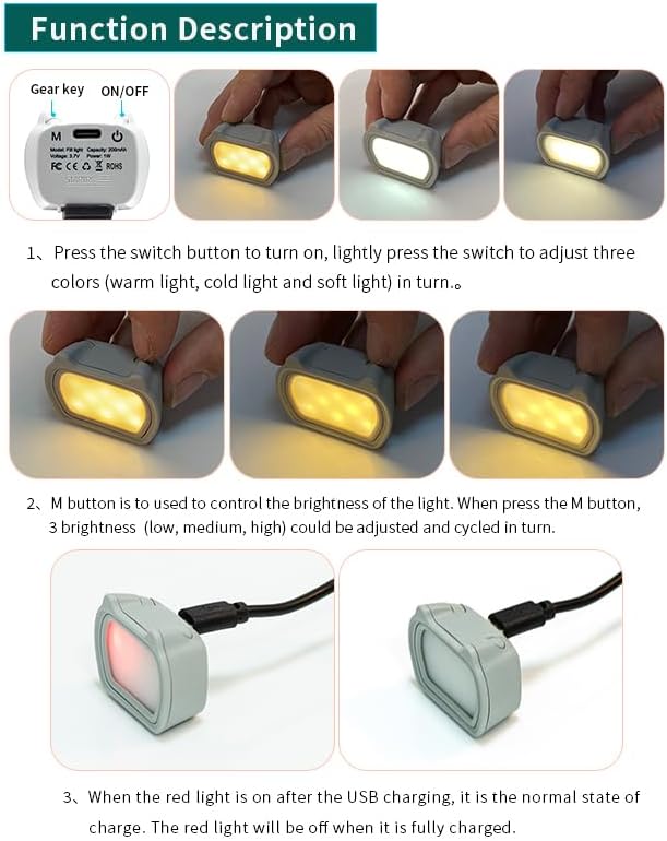 Coyktonty OSMO Pocket 3 Small Auxiliary Light Set, LED Video Light Auxiliary Lighting Filming Light 200 mAh Rechargeable for DJI Pocket 3, with USB Charging