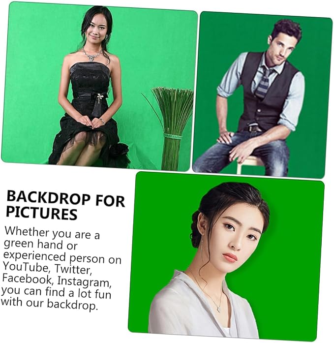 Mipcase 1pc Solid Green Color Backdrop for Photography Fabric Background Cloth for Video Recording Photoshoots and Home Decor