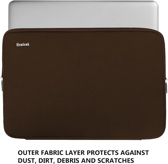 15.6 Inch Laptop Case, Durable Shockproof Protective Cover Computer Sleeve Briefcase Carrying Bag Compatible with 15.6" HP, ASUS, Lenovo, Acer, Notebook, Ultrabook, Chromebook, Brown