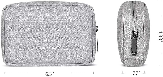 Universal Electronics/Accessories Soft Carrying Case Bag, Durable & Light-weight,Suitable for Out-going, Business, Travel and Cosmetics Kit (Small-Gray)