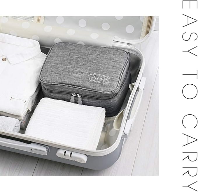 OrgaWise Electronics Organizer, Electronic Accessories Bag Travel Cable Organizer Three-Layer for iPad Mini, Kindle, Hard Drives, Cables, Chargers