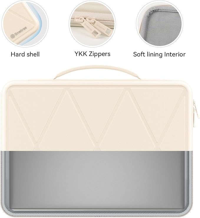 Smatree Hard EVA Protective Case Compatible for 16 inch DELL 16 Plus Laptop DB16250/DB16255/06250, for 16 inch DELL 16 Plus 2-in-1 Laptop, Waterproof and Anti-Shock Laptop Case Bag, White (X8283TW)