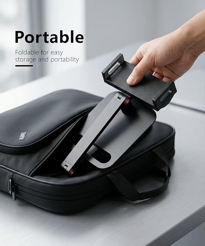 Portable Monitor Stand for Desk, Extra Tall Adjustable Tablet Holder (Max 40cm-17 Height), Aluminum 360° Swivel Arm Mount for 6-17" Screens, Fits 12.9 inch iPad Pro/16 inch Portable Displays
