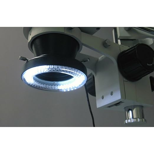 AmScope LED-64A 64 LED Lighting-Direction-Adjustable Microscope Ring Light + Adapter