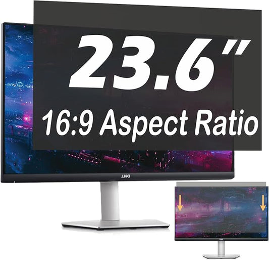 23.6 Inch Privacy Screen for Computer Monitor, 16:9 Anti-Spy Filter for Laptop & PC Display, Blue Light Blocking Anti-Glare Reversible Protector Film, Easy Slide-Mount Installation (23.6 Inch Widescreen(16:09))