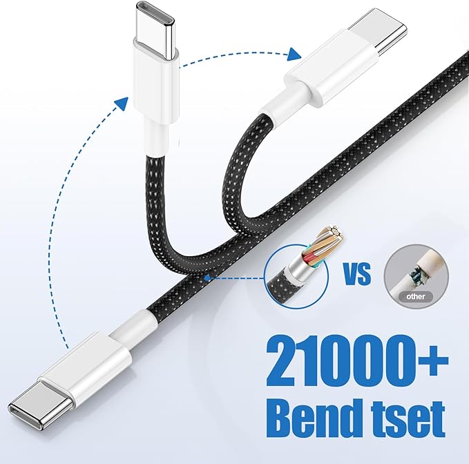 USB C to C Charging Cable 10ft, 60W Fast Type C to C Charger Cord Long for Apple iPhone 17 Pro Max/17 Air/16 Pro Max/15 Plus, MacBook Pro 2021/2020/2019,iPad 12.9/11 inch/Mini/Air 5/4,Samsung Galaxy