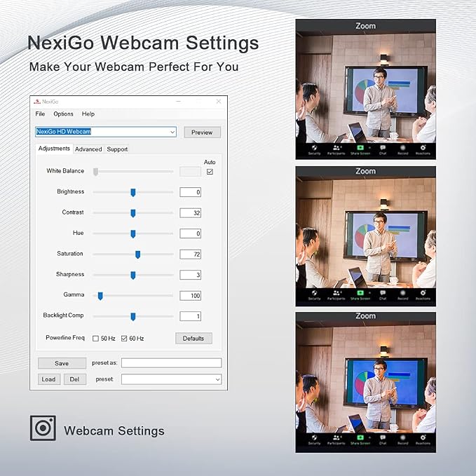 NexiGo N680E 1080P Webcam with Ring Light, Privacy Cover and Dual Microphone, Advanced Auto-Focus, Adjustable Brightness, Streaming Web Camera for Zoom Skype Facetime, PC Mac Laptop Desktop