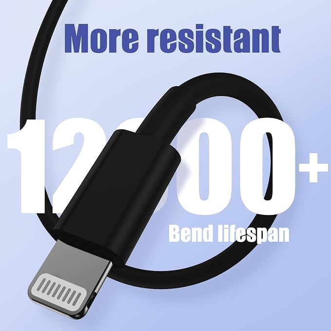 4Pack USB C to Lightning Cable 6FT, Fast Charging Cord for iPhone 14, Replacement for Apple Original Charger Cable for iPhone 14 13 12 11 Pro 11 XS MAX XR 8 7 6s Plus-Black