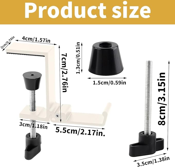Aluminum Alloy Foldable Headphone Stand for Desk , Headphone Holder - Headset Stand Hook Mount, PC Gaming Headset Holder Under Desk Clamp for Office, Computer, Student Class Table, Handmade Table