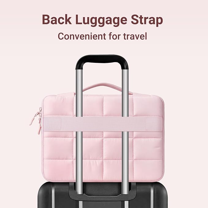 MOSISO Compatible with MacBook Neo Case 13 inch 2026 Release A3404, Seamlessly Closes Scratches & Fingerprints Resistant Hard Shell&Sixteen Grid Puffy Bag&Keyboard Skin&Type C&Screen Film, Blush