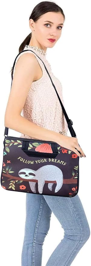 RICHEN 9.7 10 10.1 10.2 inches Messenger Bag Carrying Case with Handle Accessory Pocket Fits 7 to 10-Inch Laptops/Notebook/ebooks/Kids Pad (7-10.2 inch, Sloth)