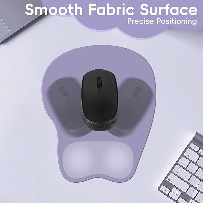 Ergonomic Mouse Pad,Non Slip Mousepad Wrist Rest Support for Office, Computer, Laptop & Mac(A-Grey Purple)