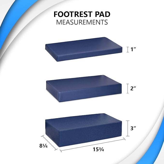 NYOrtho Wheelchair Foot-Rest Extender Elevating Pad - Leg Cushion Protector | Secures Easily with Quick-Release Strap Seat Widths 16" - 20", 2" Foot Platform