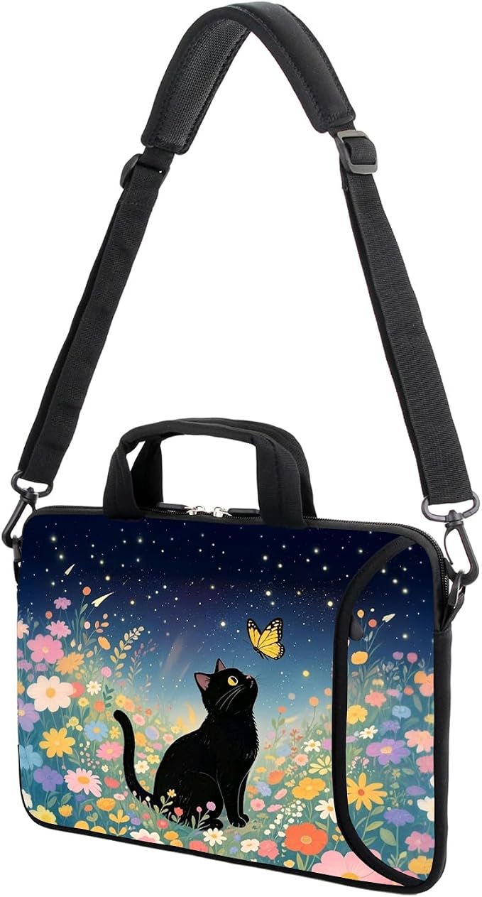 AMARY 17" Laptop Shoulder Bag Carrying Case Adjustable shoulder straps, comfortable handle, front pocket for storing mouse (Cat-1)