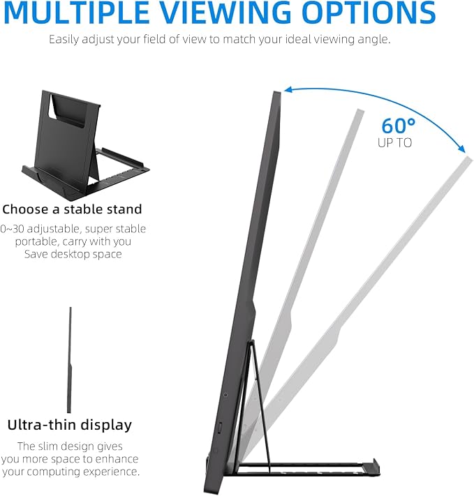15.6 Inch Portable Gaming Monitor, Portable Monitor with HDR, Ultra Slim, Eye Care, External Second Screen for Laptop/PC/PS5/Mac/Xbox