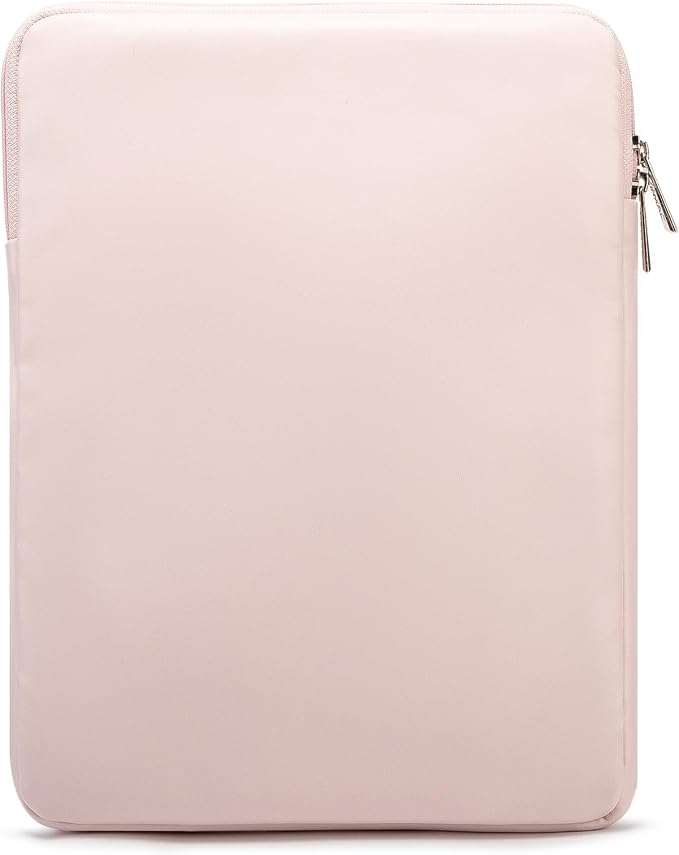 Kinmac 360° Protective Vertical Laptop Sleeve Case Cover Bag (Pink Floweret PU, 15.6 inch-16 inch)
