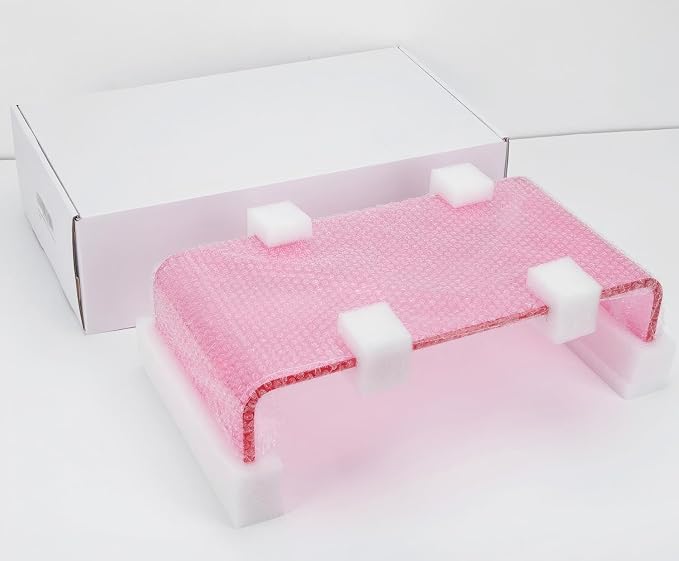 Acrylic Monitor Stand Riser Acrylic Laptop Stand for Desk Clear Computer Monitor Stand for Desk Accessories iMac Organizer Office Must-Haves Product for Office Home Bright Pink