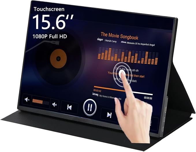 15.6" Touchscreen Portable Monitor FHD 1080P IPS/HDR Laptop Screen Extender for Gaming and Computer Display, Travel Monitor with Speaker Compatible with Laptop PC Phone PS Xbox Switch