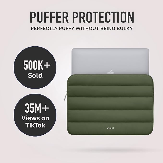 Vandel The Original Puffy Laptop Sleeve Case, 13-14 inch Laptop Sleeve Bag Case 13.3 Inch, Compatible with MacBook Air 13, Pro 14/13 iPad Pro 12.9, HP Dell ASUS, Computer Bag Cover