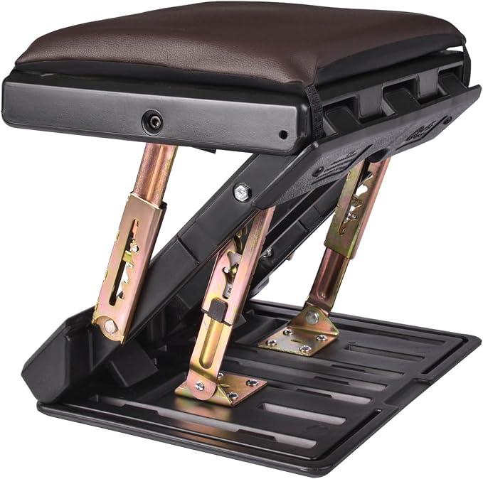 Foot Rest for Under Desk at Work 4-Level Height Adjustable, Ergonomic Foldable Footrest for Office, Gaming,Computer, Soft & Removable Pad Desk Foot Stool Suitable for All Seasons(Brown)